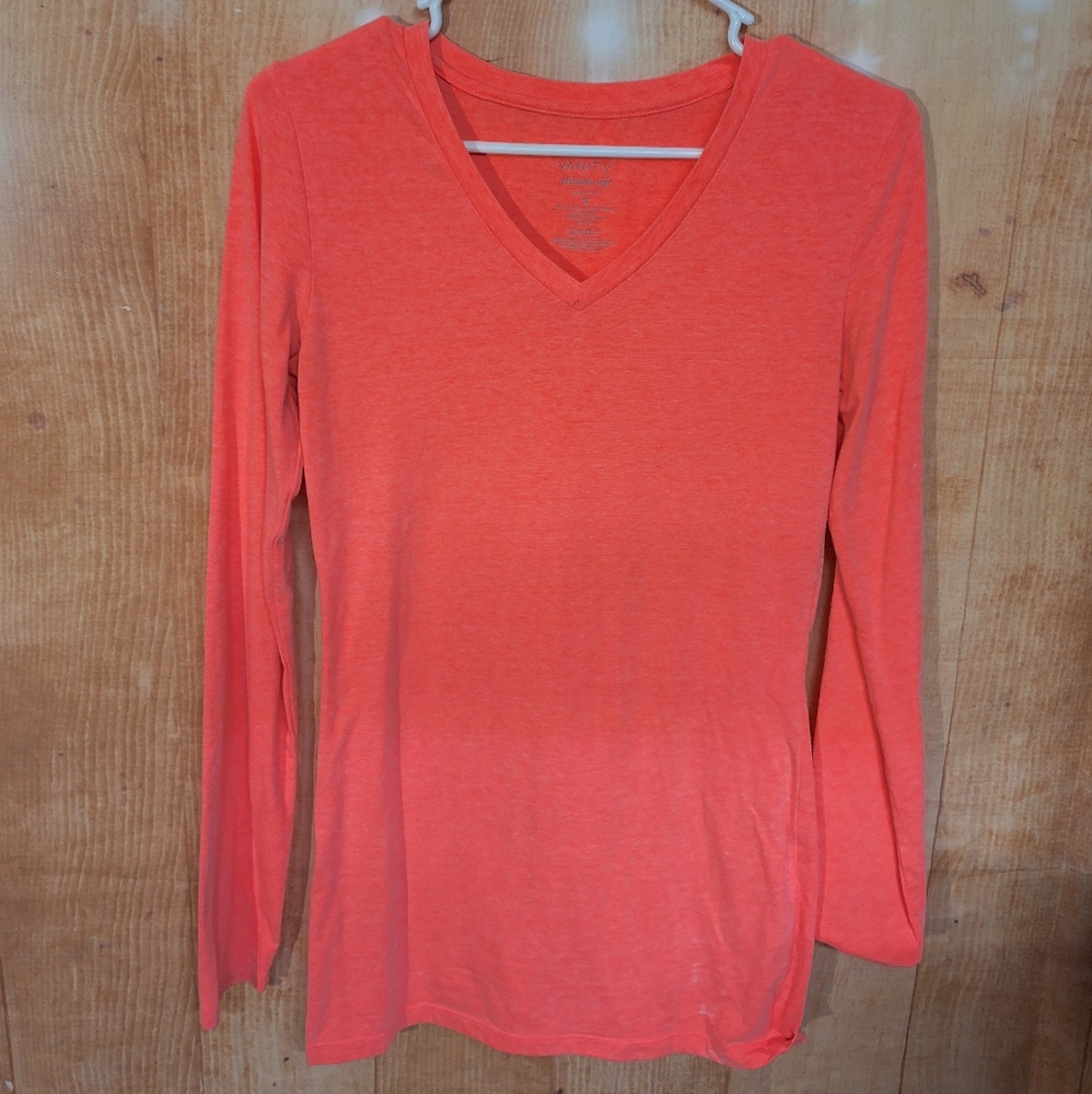Vanity Pink Fitted Long Sleeve Blouse